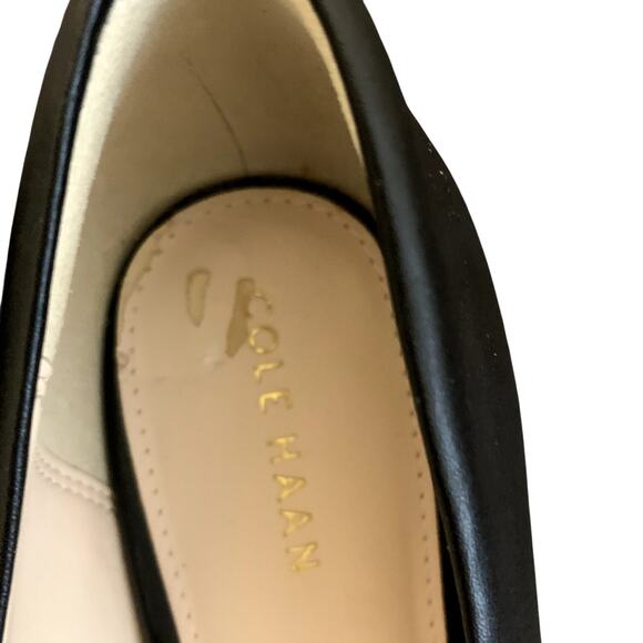 Cole Haan Black Leather Pointed Toe Low Heel Quincy Kitten Heel Pumps Size 8.5 M - Picture 8 of 8